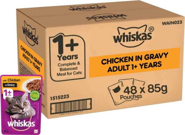 Whiskas (+1 Year) Chicken 4.08 kg (48x0.09 kg) Wet Adult Cat Food