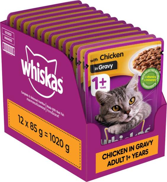 Whiskas (+1 Year) Chicken 1.02 kg (12x0.09 kg) Wet Adult Cat Food