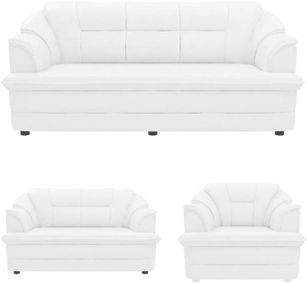 Sekar Lifestyle Butterfly Sofa Sets Leatherette 3 + 2 + 1 White Sofa Set