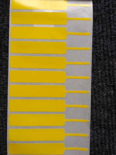 Solitaire 100mmX15mm (70mm Printable) Yellow Color Jewellery, Optical Barcode Labels, tags, Full Gumming, 3000 pcs (Pack of 1 Roll), Non Tearable Self Adhesive Paper Label