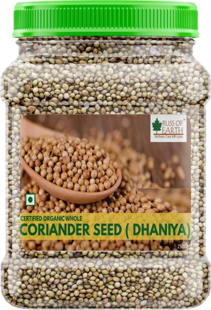 ब्लिस ऑफ अर्थ 250GM Certified Organic Coriander Seeds Dhaniya Whole