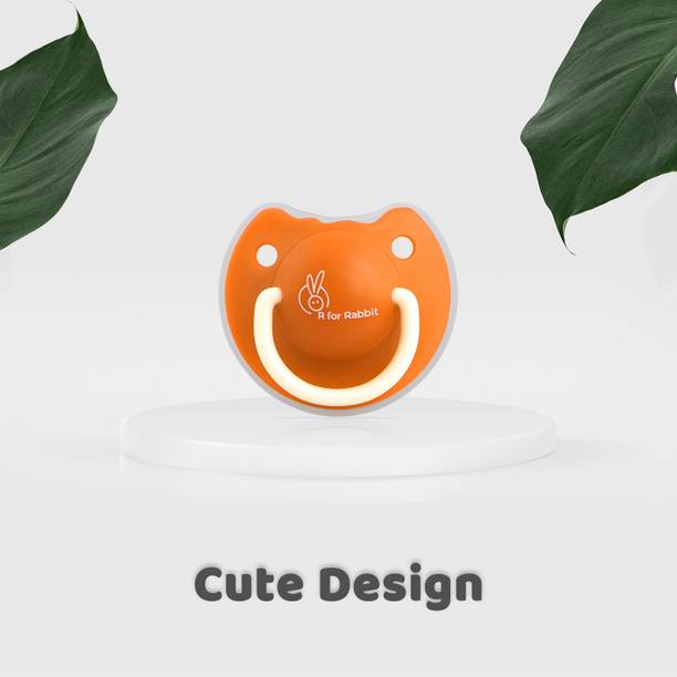 R for Rabbit BPA Free Orthodontic Soft Silicone Soother/ Pacifier for Babies, Medium 6 Months+, Orange Soother
