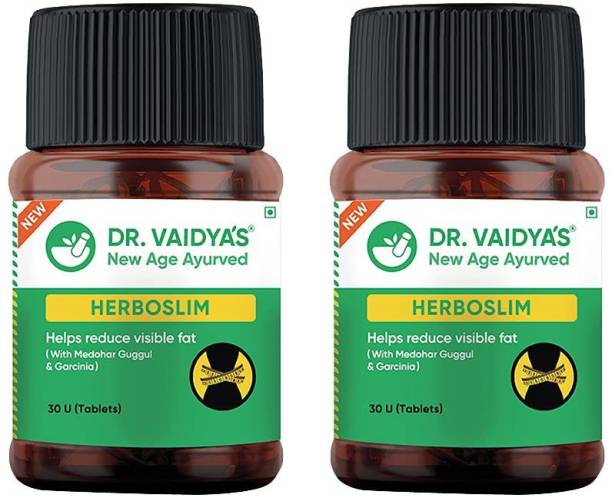 Dr. Vaidya's Herboslim - Ayurvedic and Natural Treatment For Weight Loss, Burn Fat, Support Healthy Weight Management & Improve Digestive Health For Men And Women- Pack Of 2