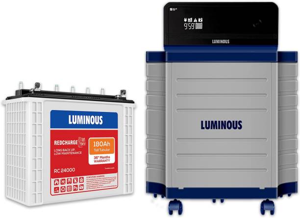 LUMINOUS RC 24000 with Trolley Zelio+1100 Tubular Inverter Battery