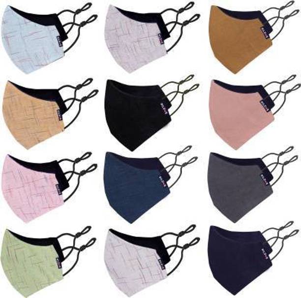 Wellstar 3 Layer Pure Cotton Cloth Mask with Adjustable Ear Loop 12 Pcs Cloth Masks Cloth Mask With Melt Blown Fabric Layer (Multicolor, Free Size, Pack of 12) 3 Layer Pure Cotton Cloth Mask with Adjustable Ear Loop 12 Pcs Cloth Masks Cloth Mask With Melt Blown Fabric Layer (Multicolor, Free Size, Pack of 12) Non-Washable, Water Resistant Cloth Mask