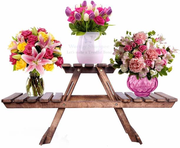 Jimkia Folding Table/Wooden Side Table/End Table/Plant Stand/Book Stand/Foldup Table/Wooden Folding Table Solid Wood End Table