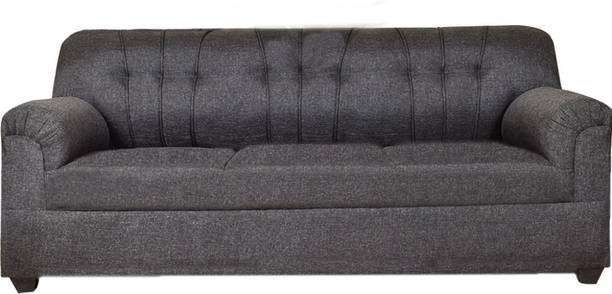 Salman's Oak 3 seater jute fabric sofa Fabric 3 Seater  Sofa