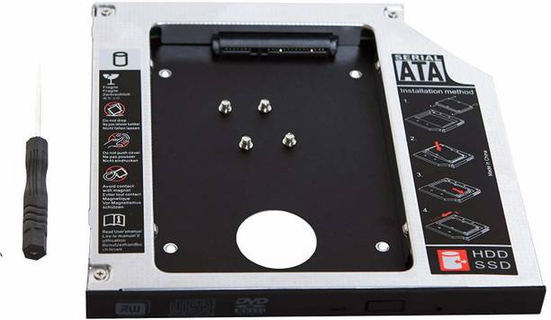 kipek Bay 2nd Hard Drive Caddy, 9.5 mm CD/DVD Drive Slot for SSD and HDD Your Laptop 2.5 inch Internal Hard Drive Enclosure/HDD Caddy