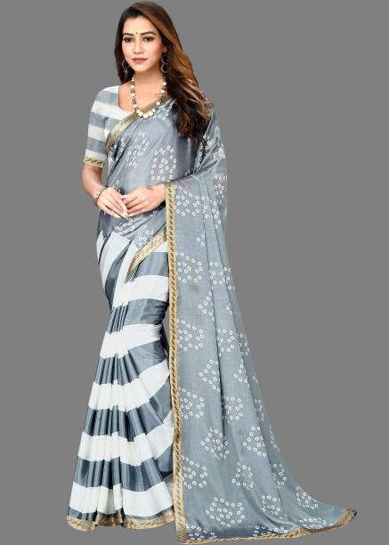 Printed Bollywood Silk Blend Saree Price in India