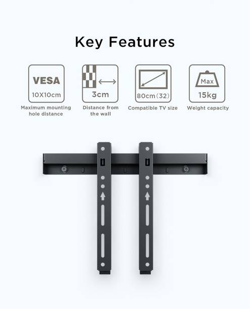 parth 14 to 32 Inches TV's Wall Mount Bracket For All Brands LED,LCD,OLED,UHD,4K,Plasma,Smart TV's, Tested with MI 4A PRO 80 cm HD Ready LED Smart Android TV Fixed TV Mount
