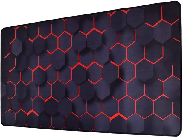 SEAGULL Large Extended XXL Gaming Mouse Pad with Non-Slip Rubber Base, Stitched Embroidery Edge Mouse Mat for Laptop, Computer and Desk (60 X 30 X 0.2 Cm, Hexagon Print Purple) Mousepad
