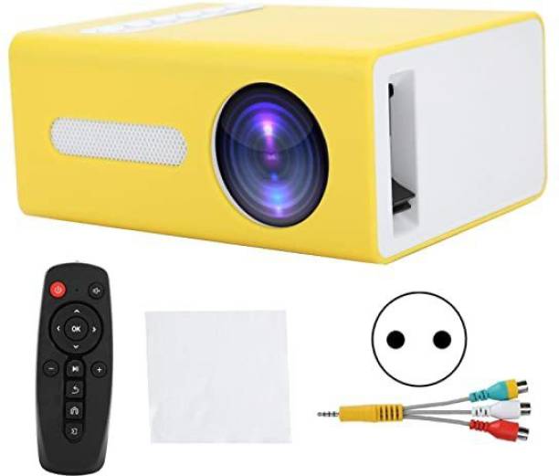 TOTAL Household Projector, Portable LED Mini Projector, Smart Home Cinema Projector Optimized Light Path + Short-Focus Optical Lens, with 8 Ohm 3W Speaker, Diffuse Reflection Imaging Function(EU-Yellow) 3500 lm LED Corded Portable Projector