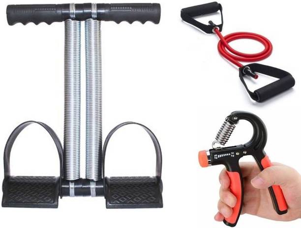 AJRO DEAL COMBO TUMMY TRIMMER , SINGLE TONING TUBE, R HAND GRIP रेजिस्टेंस ट्यूब