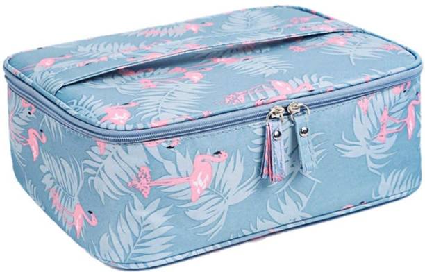 ABTRIX WITH AB Portable Travel Makeup Cosmetic Bag Makeup Storage Toiletry Bag Organizer with Dividers Makeup, Cosmetics, Jewelry, Cards, Phone Vanity Box