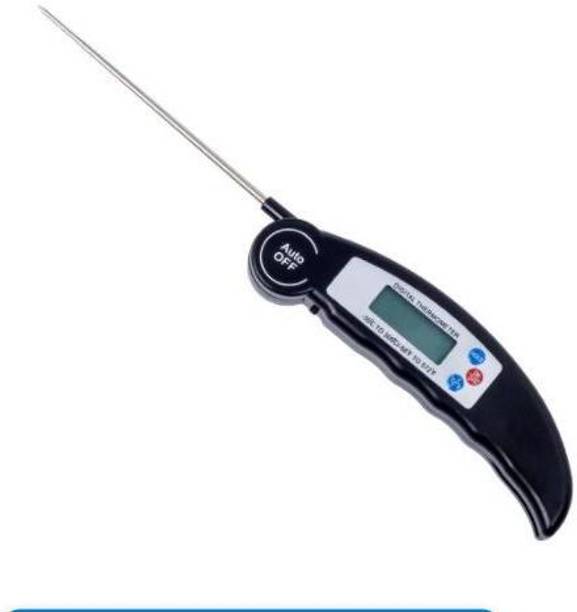 SYGA Meat Thermometer, Digital Cooking Thermometer, Food Thermometer with High Accuracy, Instant Read Foldable Probe Thermometer for Kitchen Cooking, BBQ, Milk, Christmas - Black Baby Thermometer