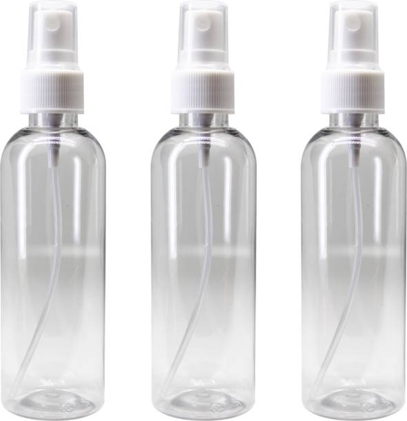 nsb herbals Transparent Plastic Empty Refillable Reusable Fine Mist Spray Bottle with Dust Cap 100 ml Spray Bottle