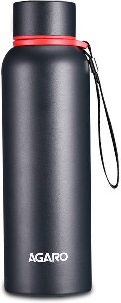 AGARO Elegant Stainless Steel Vacuum Flask , Hot and Cold Upto 20hrs, (Black) 700 ml Flask