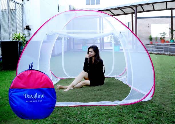 डेग्लो Mosquito Net for Double Size Bed पॉलिएस्टर एडल्ट के लिए बनाया गया मॉस्कीटो नेट