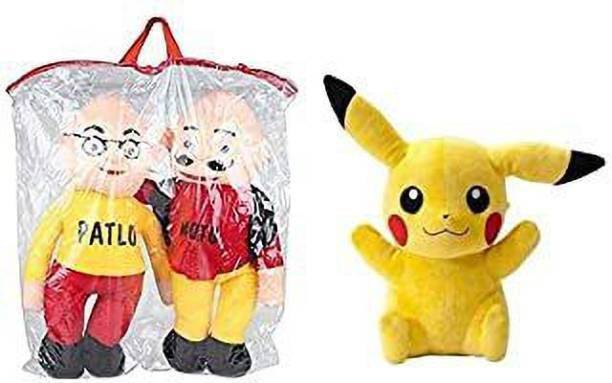 KPN Combo of very Stylish Plush and Adorable Motu Patlu And Pikachu Combo Of 2 For Kids, Gift & Decoration (Teddy Bear) - 30 cm  - 30 cm
