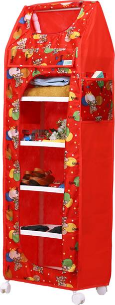 FLIPZON Baby 6 Shelve Unbreakable Material PVC Collapsible Wardrobe