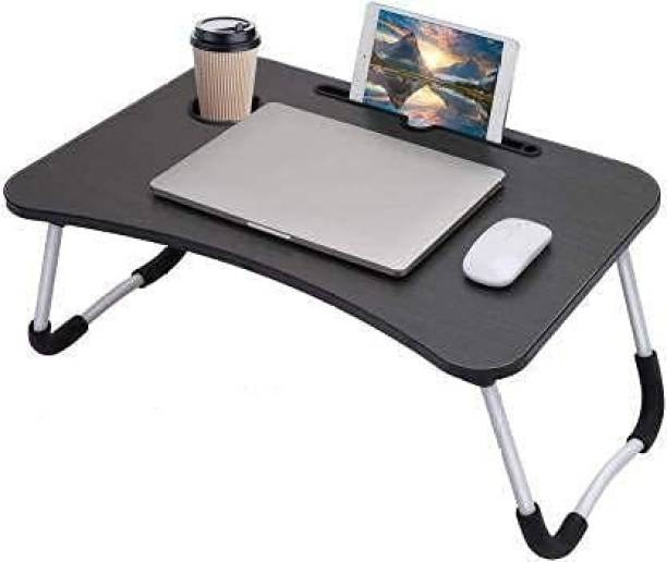 POONJALIYA black wooden laptop table for study Wood Portable Laptop Table