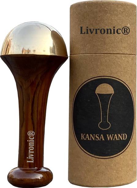Livronic kansa wand face Foot Body Massager With Wooden Handle Benefits of Alloy Metal Massage Deep Relaxation (5.5 Inch Natural, (small) BRONZE SIZE)Pack 1 kansa wand face Foot Body Massager With Wooden Handle Benefits of Alloy Metal Massage Deep Relaxation (5.5 Inch Natural, (small) BRONZE SIZE)Pack 1 Massager