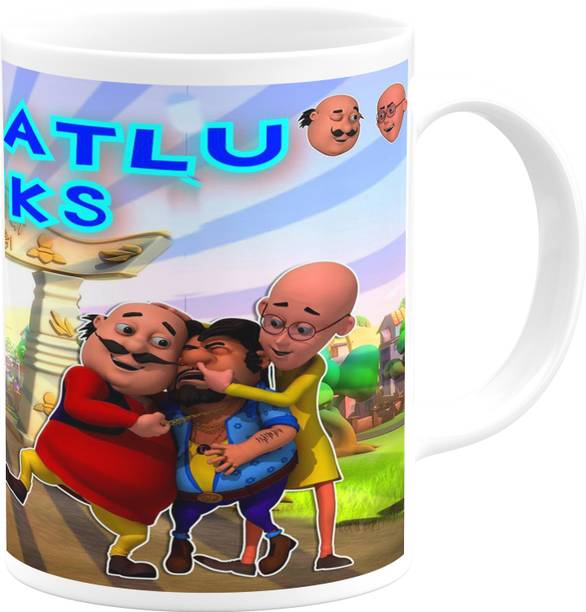 PrintingZone Motu Palu Gift For Kids Children Son Baby Babies Husband Wife Family Cousins Girls Boys Friends Party Happy Birthday Hd Printed Motu Patlu Cup|Motupatlu Microwave Safe(I) Ceramic Coffee Mug