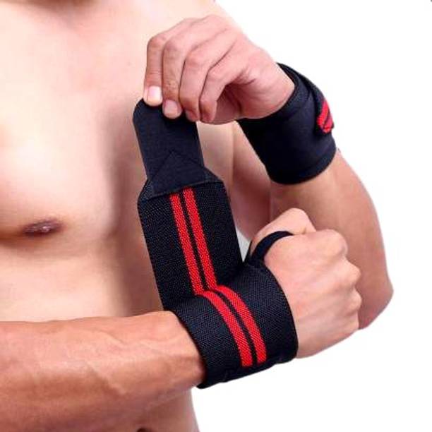 स्काईफिट WIDE RED DOUBLE LINE WRIST जिम और फिटनेस दस्ताने