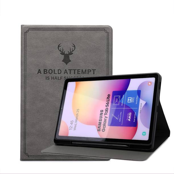 SwooK Flip Cover for Samsung Galaxy Tab S6 Lite 10.4 SM-P610/P615, with Pencil Holder [Auto Wake & Sleep] Compatible