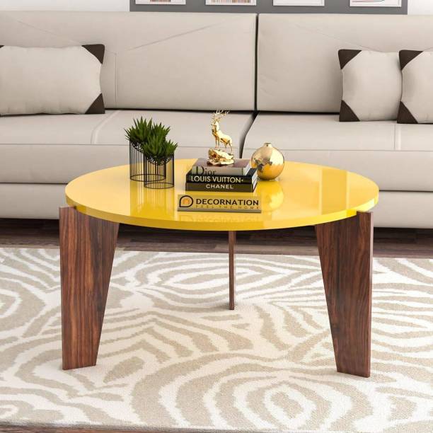 DecorNation Aurora Modern Coffee Table (Wood, Yellow) Engineered Wood Coffee Table