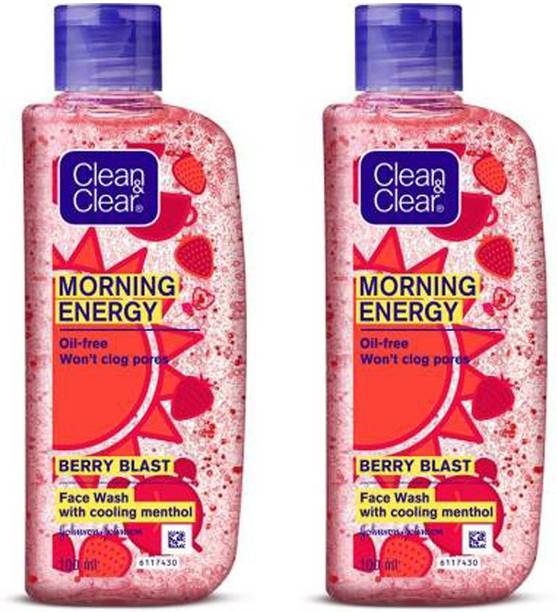 Clean and Clear Morning Energy Berry Blast Pack of 2 * 100 ML Face Wash (100 ml)