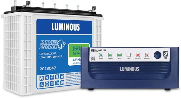 LUMINOUS Eco Watt Neo 1050 Inverter_PC 18042 Tubular Inverter Battery