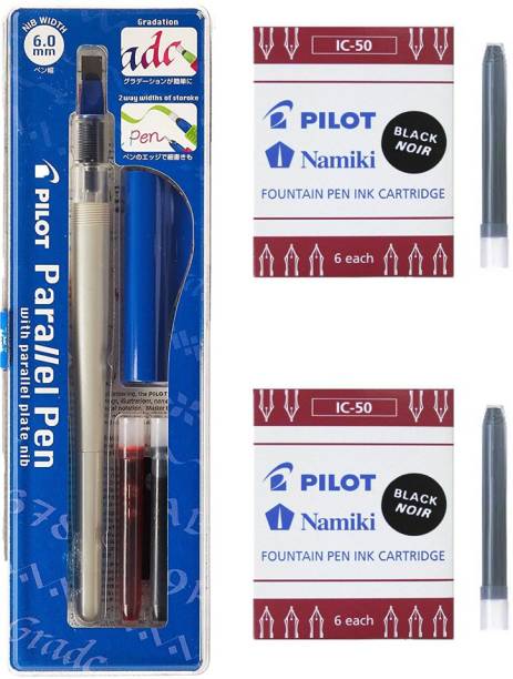 PILOT Pilot Parallel Pen (6.0MM) + 12 Black Cartridges Calligraphy