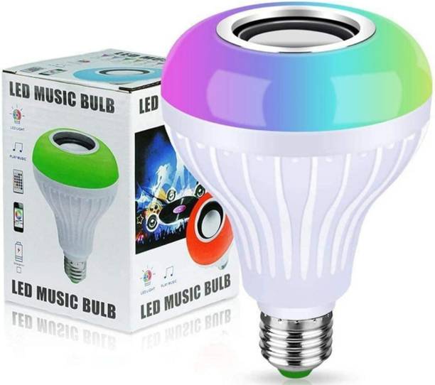 Gadgetspoint 3 in 1 12W Led Bulb with Bluetooth Speaker Music Light Bulb B22 + Rgb Light Ball Bulb Colorful with Remote Control for Home, Bedroom, Living Room, Party Decoration Smart Bulb