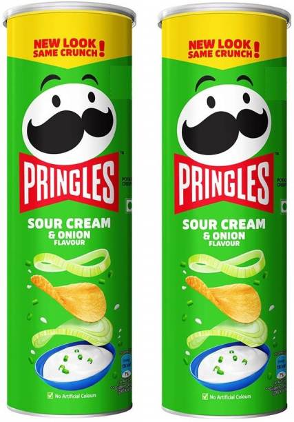 Pringles Sour cream & onion flavour chips 107 gram pack of 2 Chips