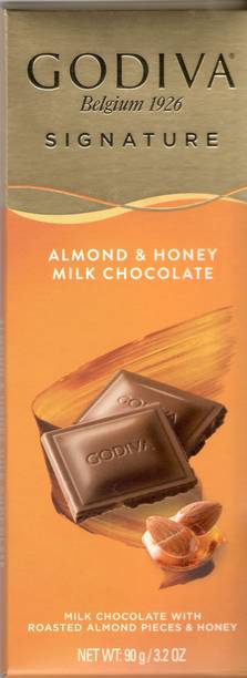 Godiva SIGNATURE ALMOND & HONEY MILK CHOCOLATE BAR IMPORTED 90G Bar
