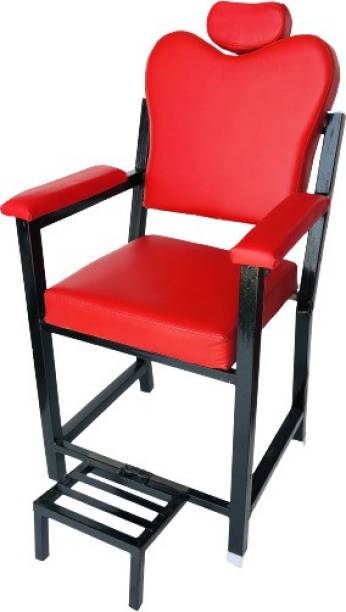 KITHANIA Beauty Parlour/Salon/Cutting/Barber/Parlor/Makeup/Makeover Chair Made of Iron Frame with Leather cushoin seat Back (Without Push Back System) (Red) Massage Chair