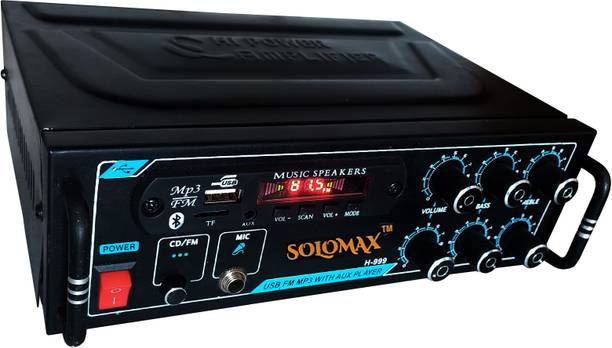 solomax New Series H-999BT Full Black Digital Stereo Power Amplifier with 4440 Double IC with BT/ MP3/ AUX/ USB/ SD-MMC/ FM 160 W AV Power Amplifier
