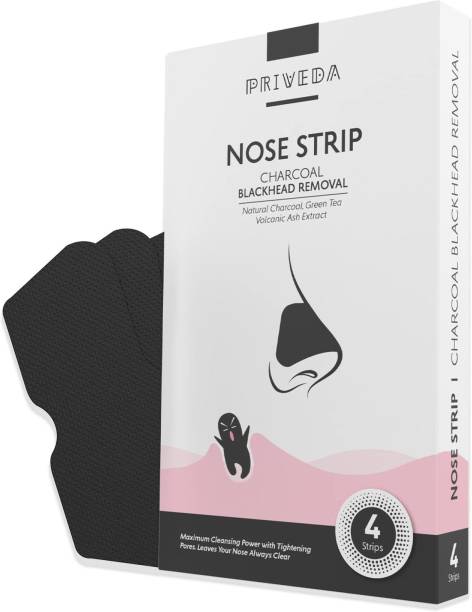 Priveda Deep Cleansing Pore Strips, Nose Strips for Blackhead Removal (4 Strips)