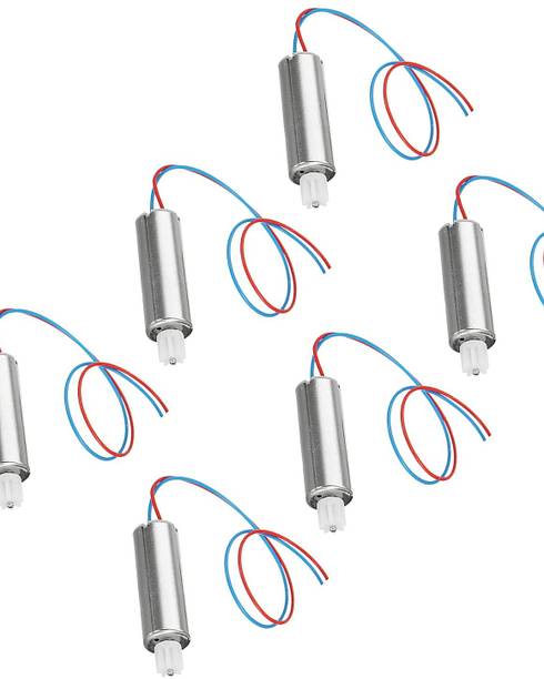 INVENTO 6pcs 3.7V 7x20mm 720 Micro Coreless High Speed 48000 RPM DC Motor with 11 teeth Plastic Gear mounted for Quadcopter Helicopter Tiny Toy Drones Automotive Electronic Hobby Kit
