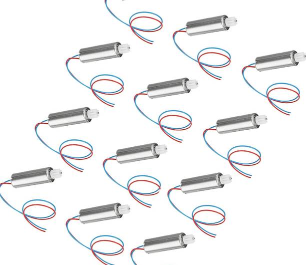 INVENTO 12pcs 3.7V 7x20mm 720 Micro Coreless High Speed 48000 RPM DC Motor with 11 teeth Plastic Gear mounted for Quadcopter Helicopter Tiny Toy Drones Automotive Electronic Hobby Kit