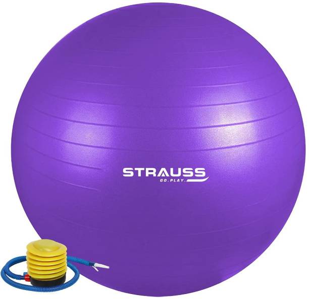 Strauss Anti Burst Exercise & Fitness Ball | Gym Workout & Balance Ball, Purple (85 CM) Gym Ball