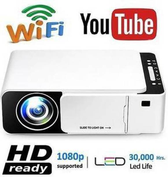 TOTAL T6 WIFI LED Projector 1080p Full HD with Built-in YouTube - Supports Wifi, HDMI,VGA,AV IN,USB, Miracast - Mini Portable (4700 lm) Portable Projector