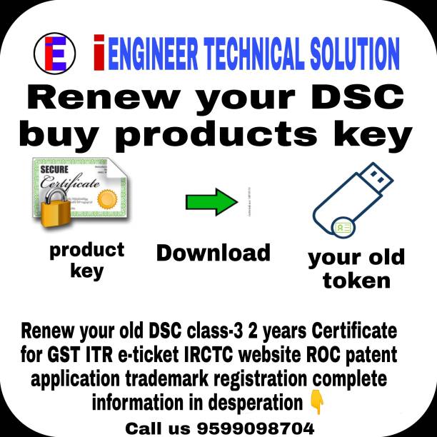eMudhra Digital signature certificate DSC class-3 2 years Certificate only without token for GST ITR e-ticket IRCTC online signature MCA ROC eFilling etc Ab-qw
