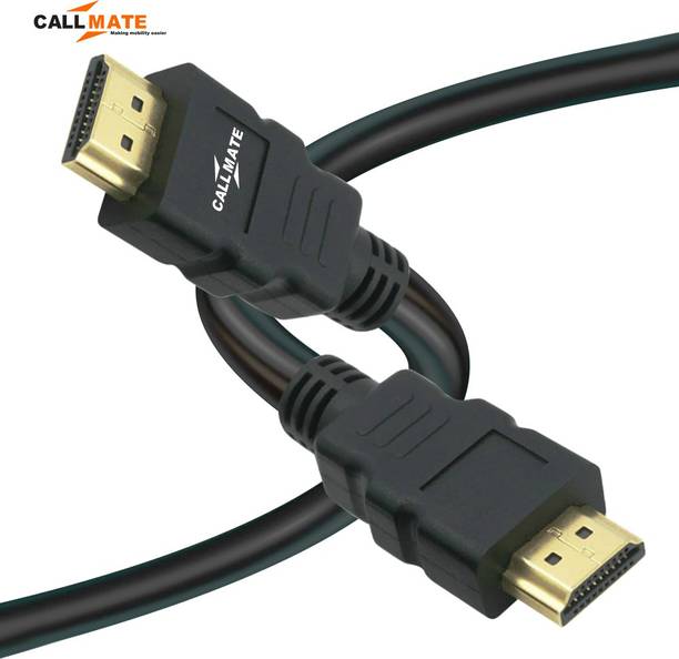 Callmate  TV-out Cable 1.5Mtr High Speed Ethernet 10.2 Gbps, 3D, 4K 1.8 m HDMI Cable (Compatible with Mp3, Gaming Device, Mobile, Tablet, Laptop, Black, One Cable)