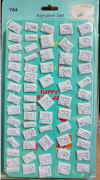 Bakedude 64pcs DIY Characters-Upper&Lower Case Alphabet Letters Cookie Cutter Plastic Fondant Cutter Baking Mold Cake Decorating Tool Cookie Cutter