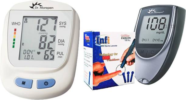 Dr. Morepen Healthcare Combo Of Dr Morepen Bp09 Machine , Glucometer And Infilancets Packs Dr Morepen Bp Monitor