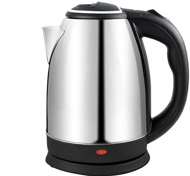 KAYKUS Stainless Steel Electric Kettle, Automatic Extra Large Cattle Electric with Handle Hot Water Tea Coffee Maker Water Boiler, Boiling Milk (Black-2 Liter) Electric Kettle