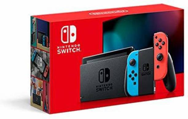 NINTENDO Switch with Neon Red & Neon Blue bundled With X-Ninja Wireless Pro Controller (black) 32 GB