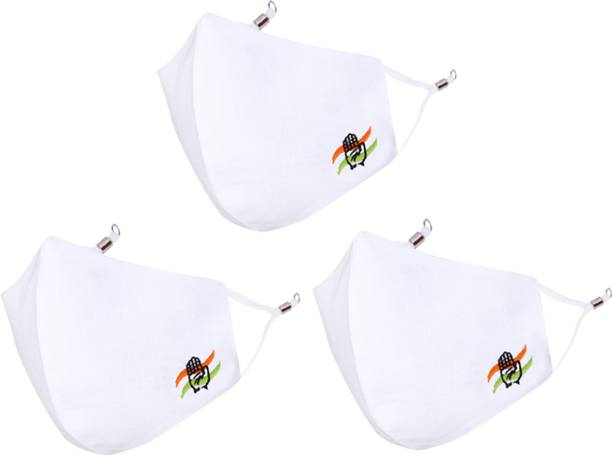 MASQ Anti-Pollution, Anti-Bacterial (BFE>99%) 4 Layer Embroidered, Designer, Fashionable, Protective, 100% Cotton, N-95 Cloth Face Mask Combo for Unisex, Men, Women, Boys, Girls with Size Adjustable Ear Loops Duke_Combo_Large_03 Reusable, Washable Cloth Mask